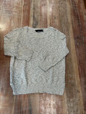 Vintage Marna Ro Pebble Crewneck Sweater in Textured Cotton/Viscose Knit